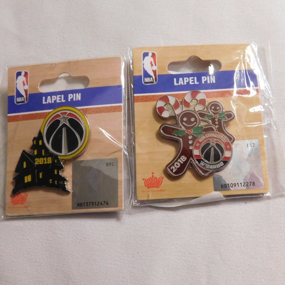 NBA Washington Wizards Lapel Pins 2018 Christmas and 2018 Halloween BRAND NEW